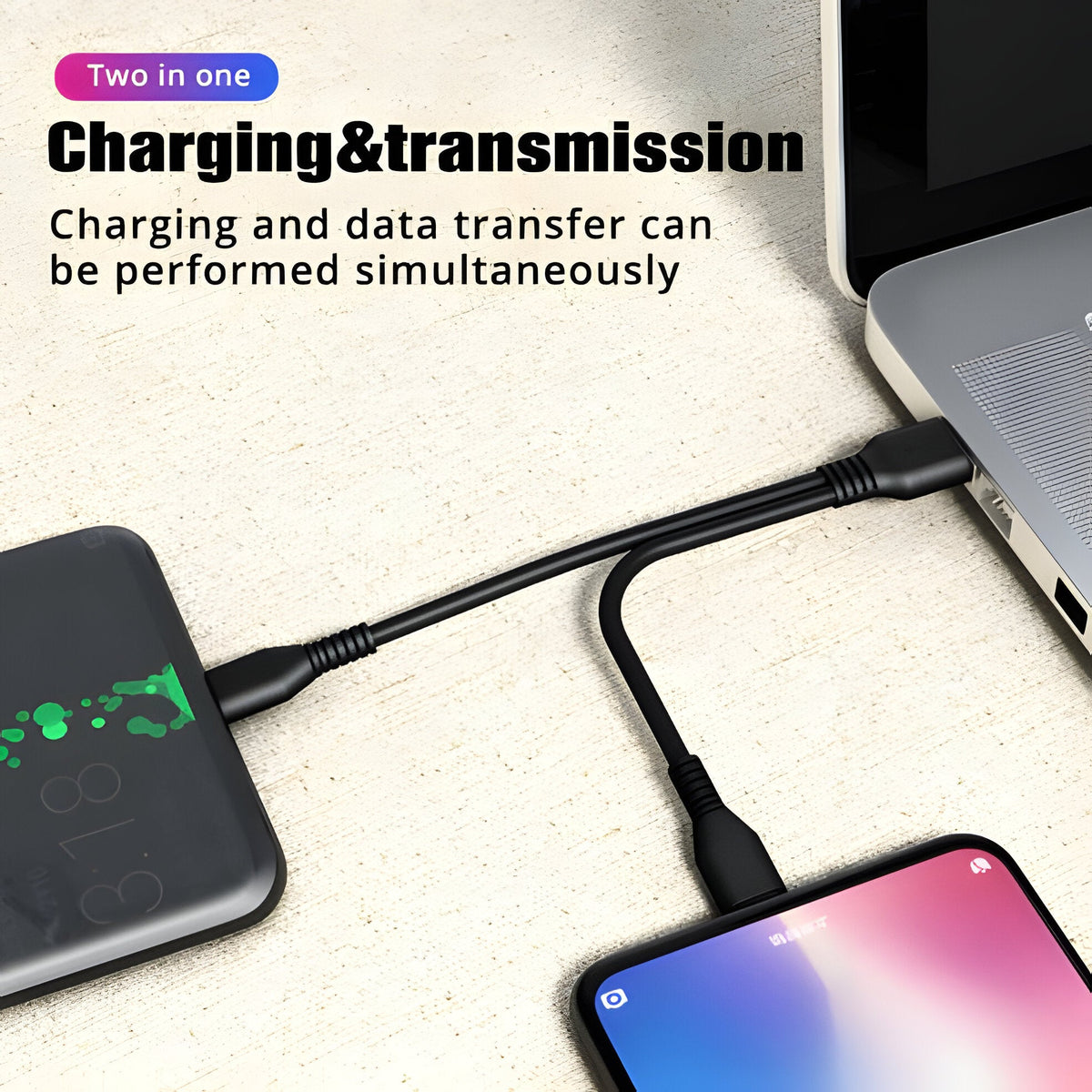 2-in-1 Multi Port Charging Cable