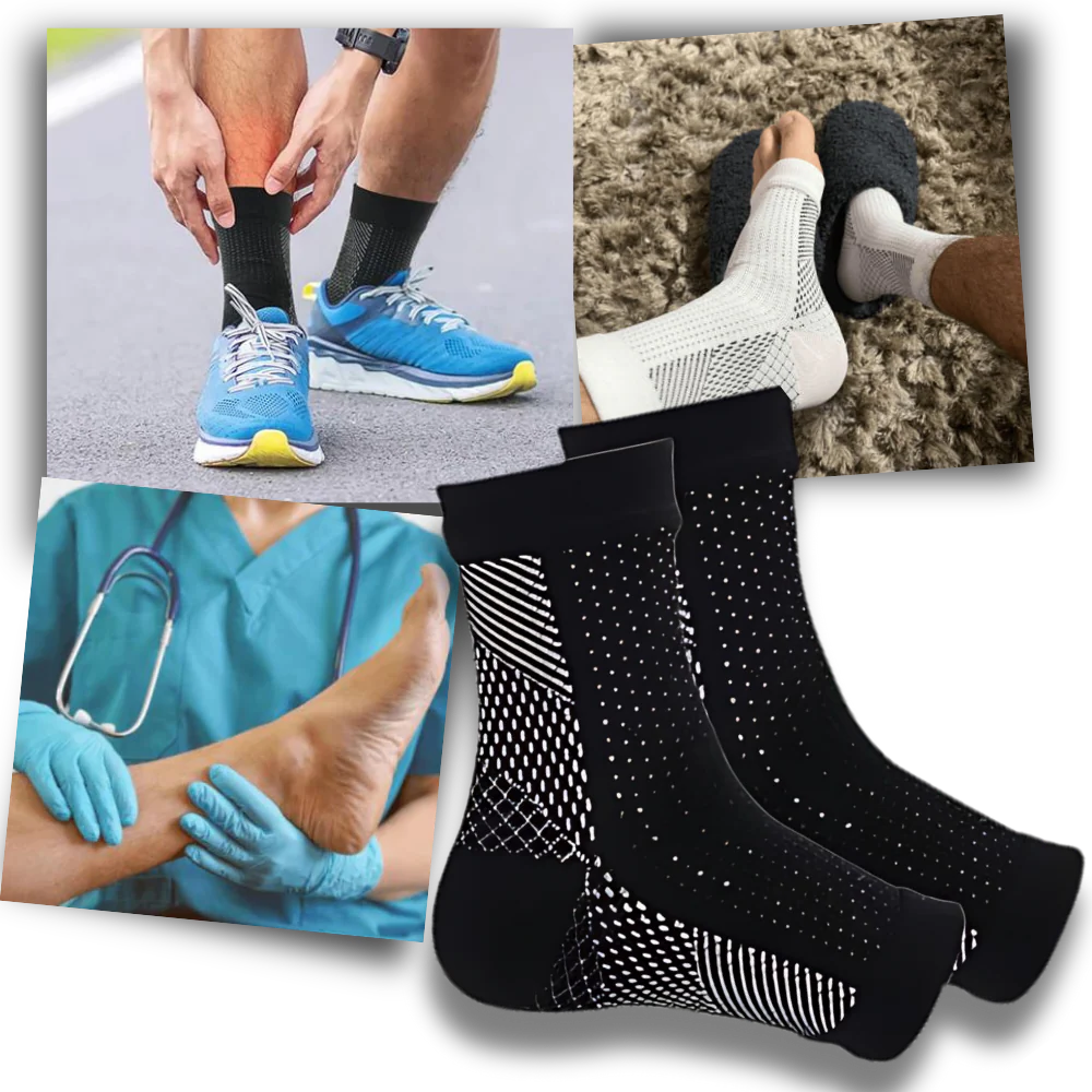 Compression Support Socks with Open-Toe Design and Non-Slip Fit