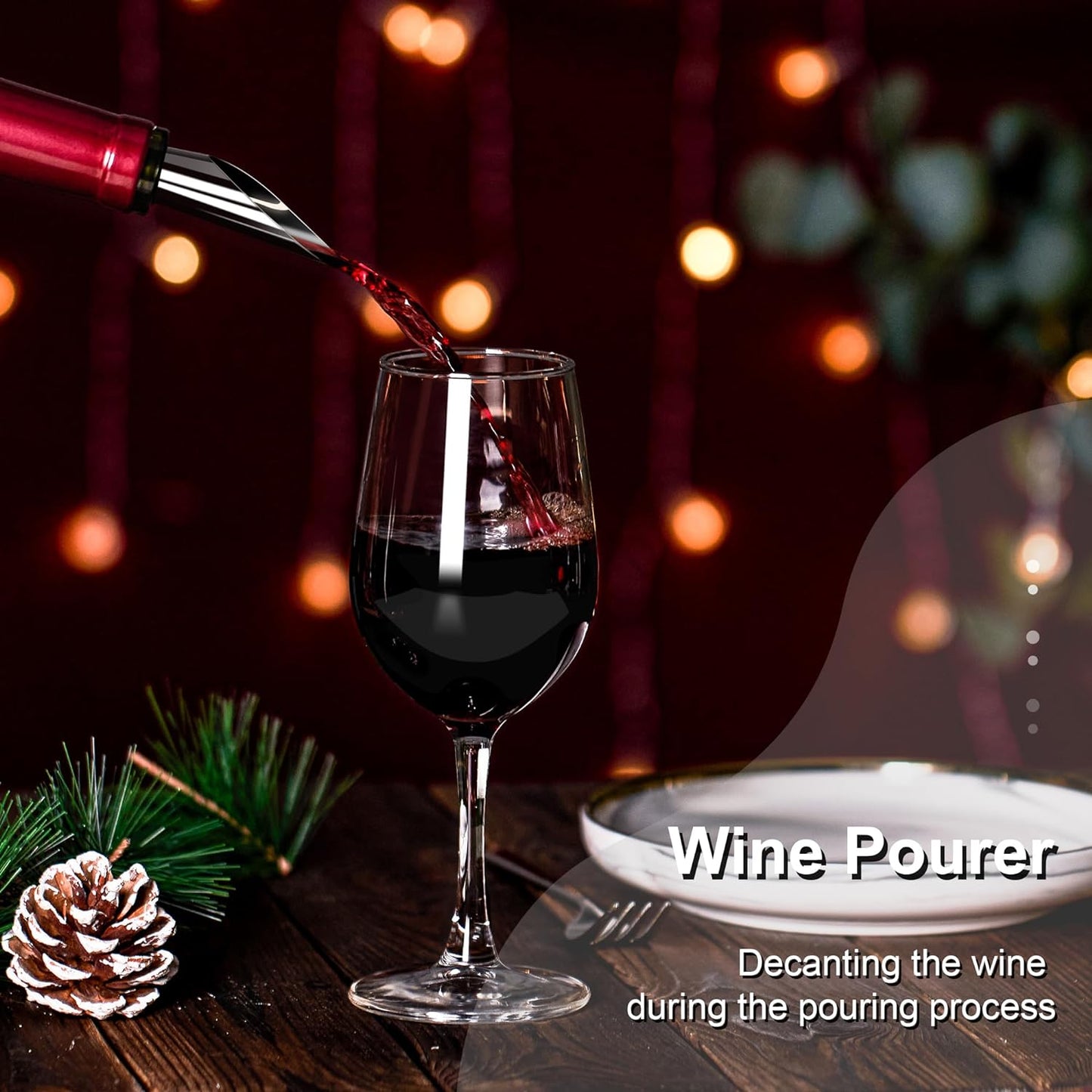 Electric Wine Bottle Opener Set with Vacuum Preserver, Automatic Corkscrew, Foil Cutter, Charging Base, Up to 30 Bottles per Charge
