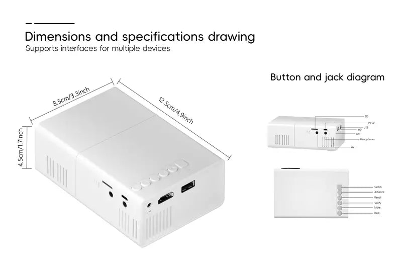 HD 720P - Fast Focus, Portable Projector