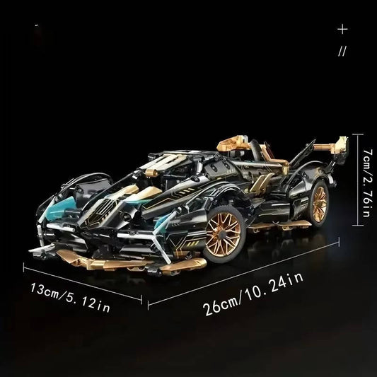 V12 Supercar Model Block Set, 1690 Pieces