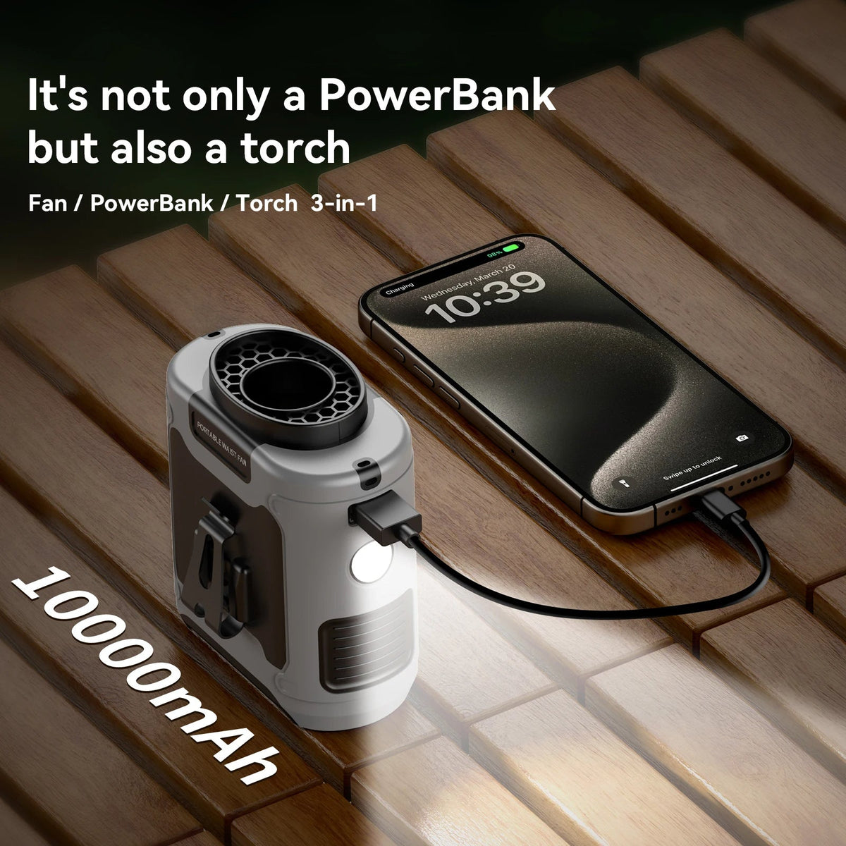 Portable Waist Fan, 10000mAh