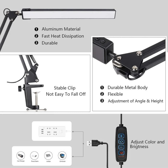 LED Desk Lamp with Clamp