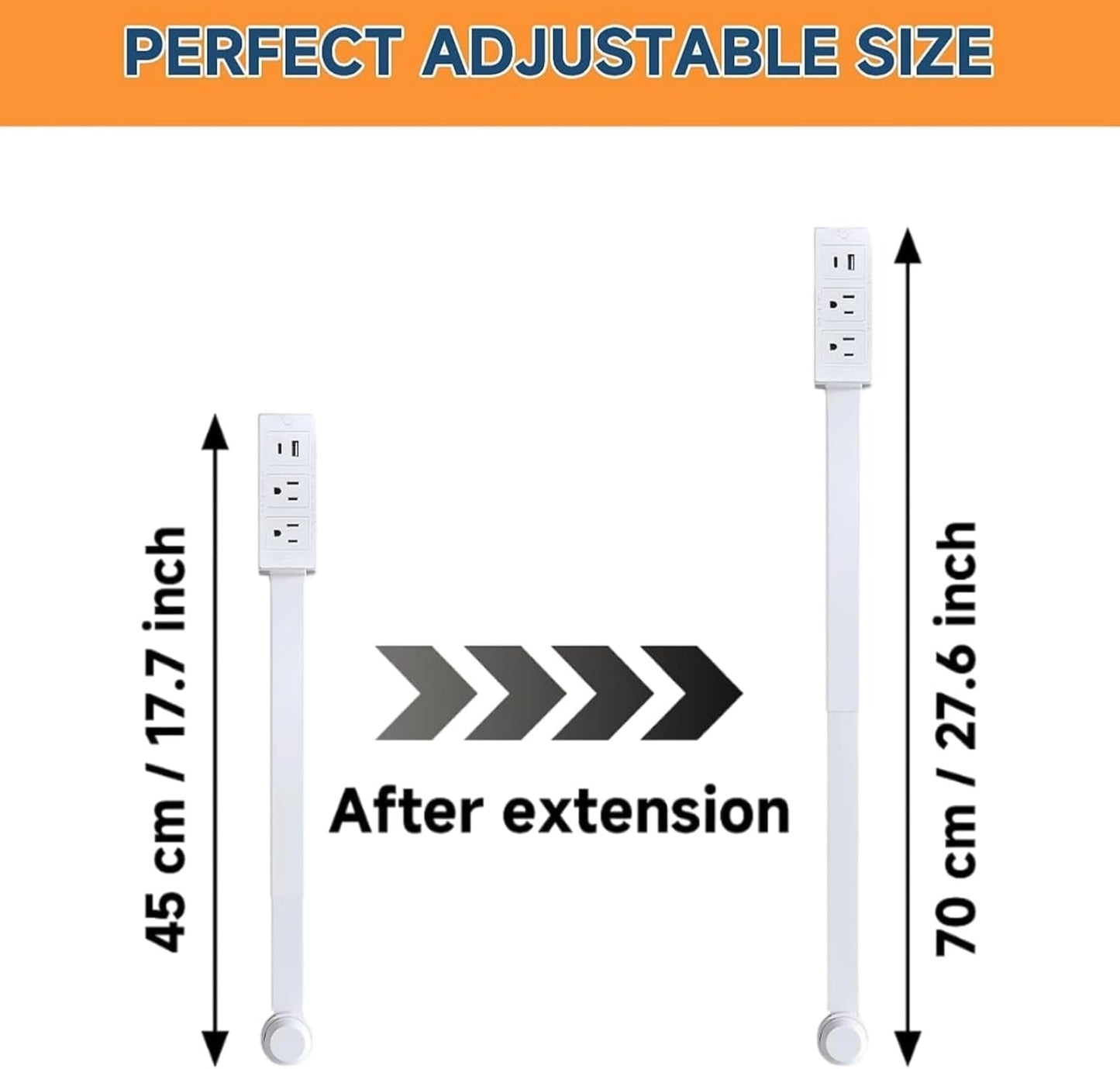Plug in Extender Outlet with Rotating Arm
