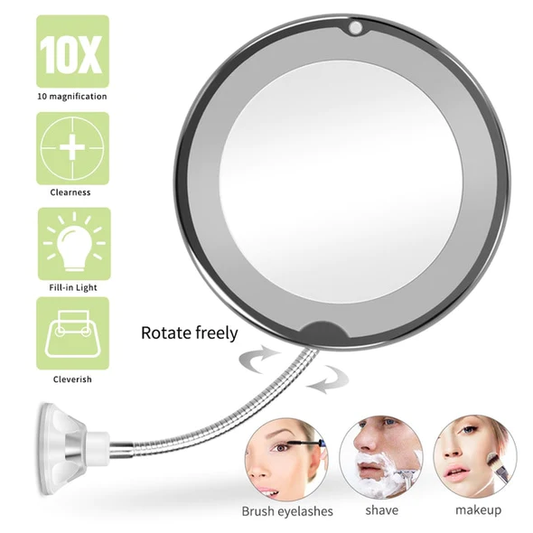 10x Magnifying LED Gooseneck Mirror
