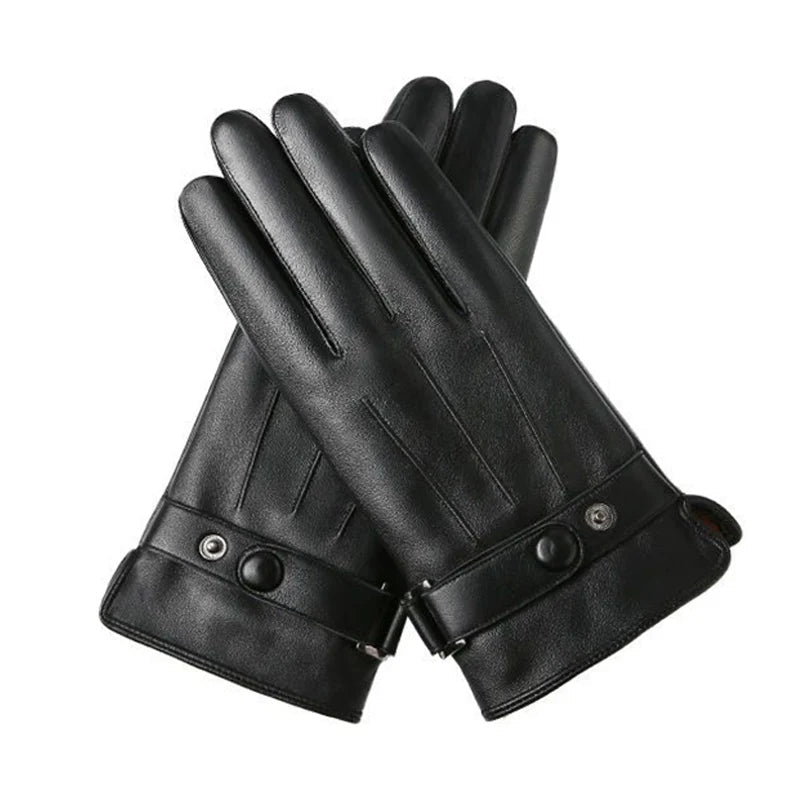 Touch Screen Men's Leather Gloves for Winter