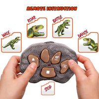 Remote Control T-Rex Dinosaur With LED Light Up, Walking & Roaring Realistic Dinosaur Toys