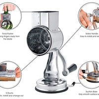Multi-Functional Kitchen Rotary Food Grater/Shredder/Slicer