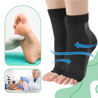 Compression Support Socks with Open-Toe Design and Non-Slip Fit