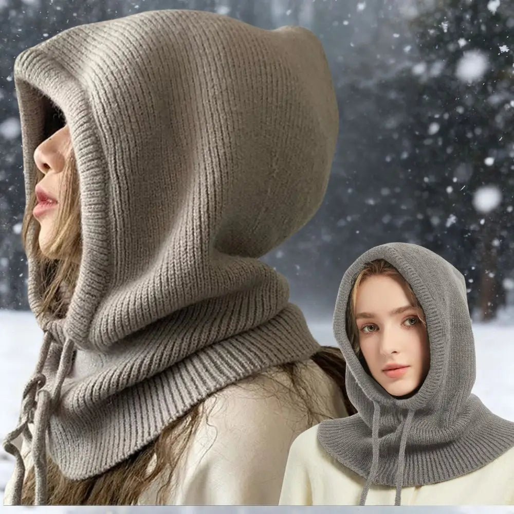 Knitted Hooded Balaclava Hat Neck Warmer