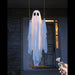 Outdoor Lighted Ghost Halloween Decoration with Swing and LED Lights