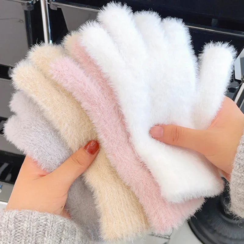 Soft Plush Winter Gloves for Women