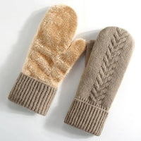 Double Layer Fleece Lined Winter Mittens