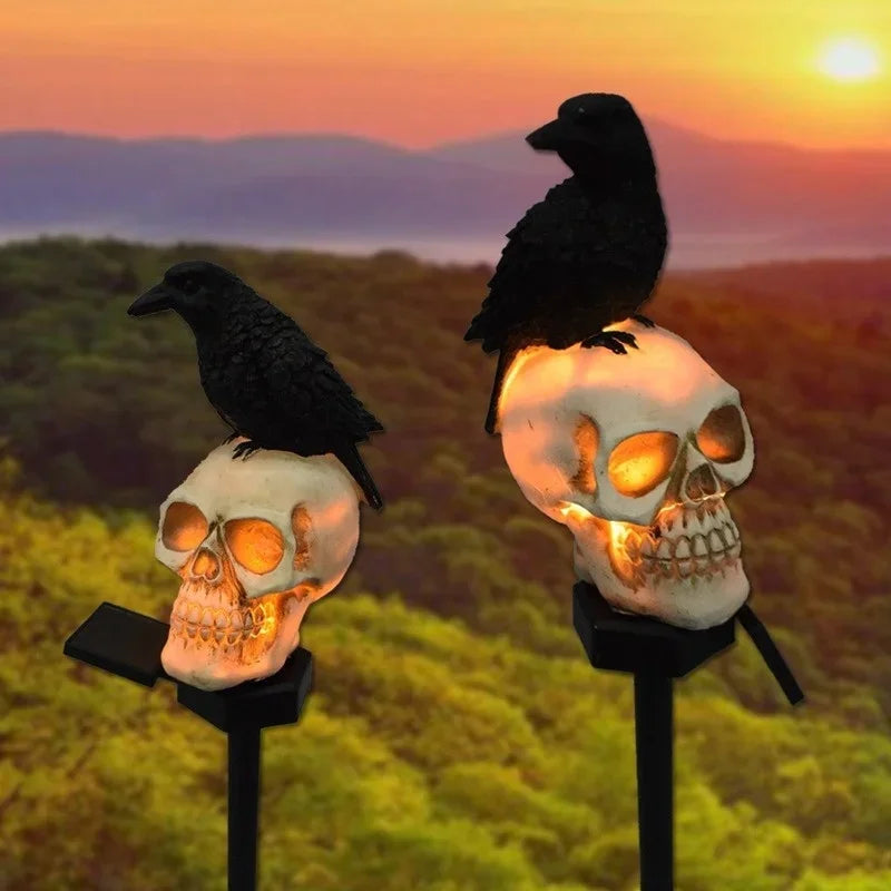 Halloween Skeleton Head Solar Light
