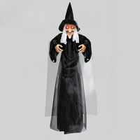 Life Size Animated Halloween Witch with Red Eyes