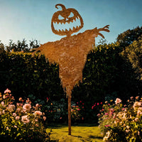Rustic Scary Pumpkin Scarecrow Halloween Decor