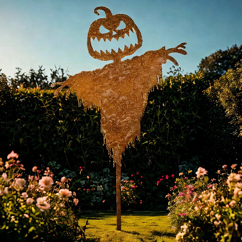 Rustic Scary Pumpkin Scarecrow Halloween Decor