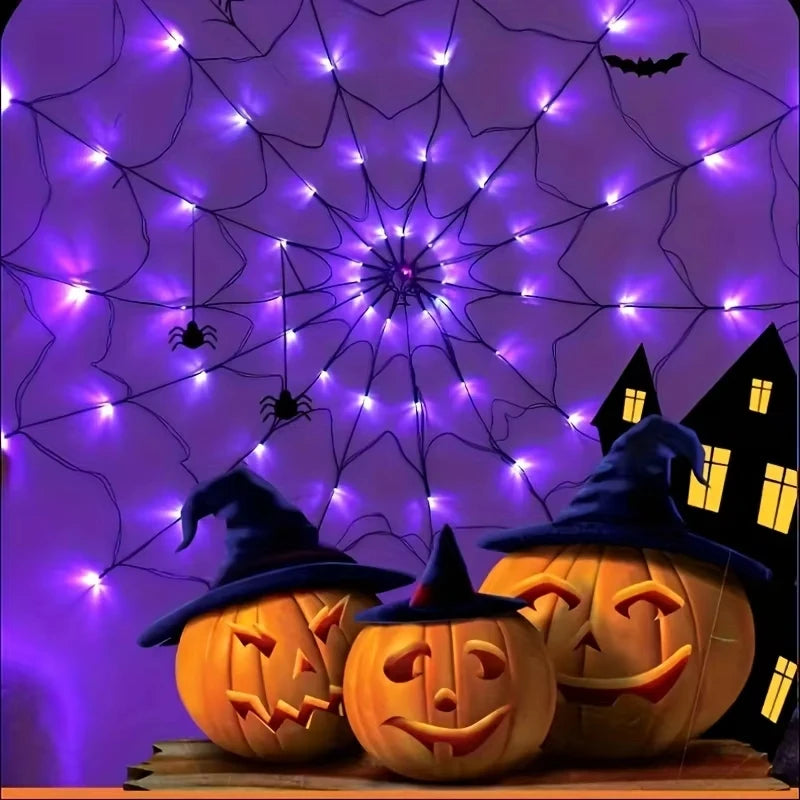 Halloween Spider Web Decoration with Lights