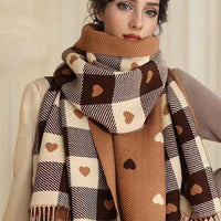 Cozy Checkered Winter Scarf Shawl