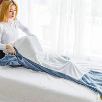 Soft Flannel Shark Hoodie Blanket