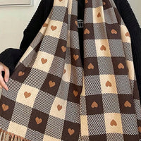 Cozy Checkered Winter Scarf Shawl