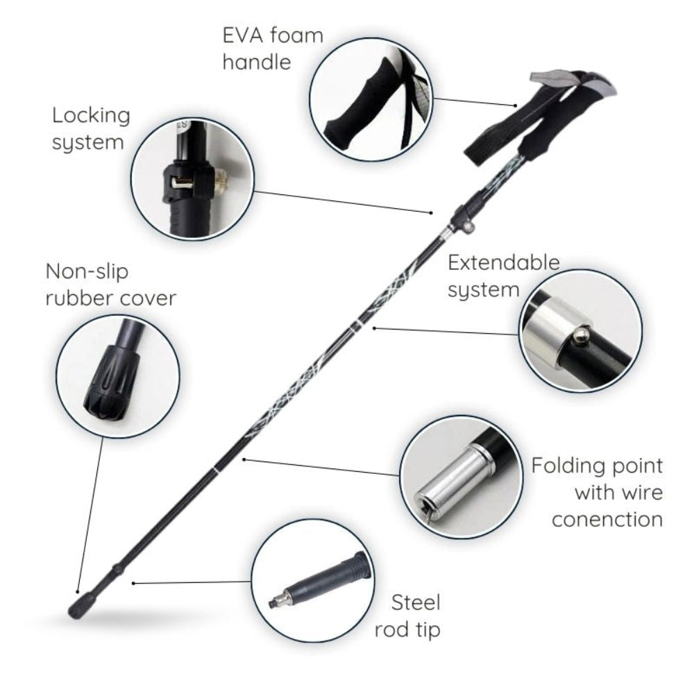Premium Automatic Retractable Hiking Stick