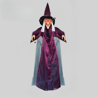 Life Size Animated Halloween Witch with Red Eyes