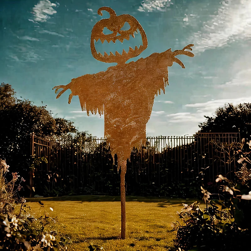 Rustic Scary Pumpkin Scarecrow Halloween Decor