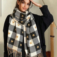 Cozy Checkered Winter Scarf Shawl