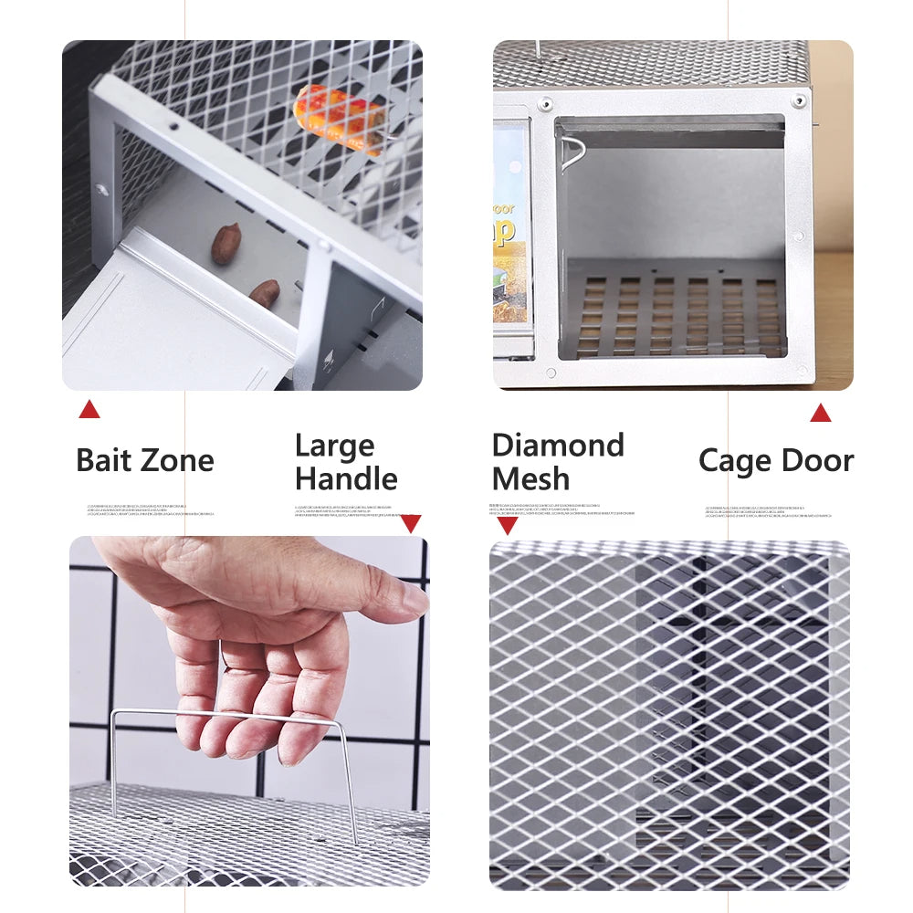 Single Door Reusable Mouse Trap Metal Cage