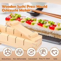 Handcrafted Wooden Sushi Maker Press Mold