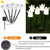 Lighted Halloween Pumpkin and Ghost Solar Decor Set