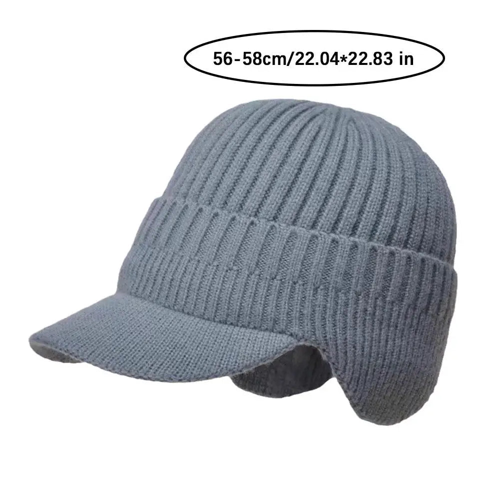 Men Knit Ear Cover Winter Hat