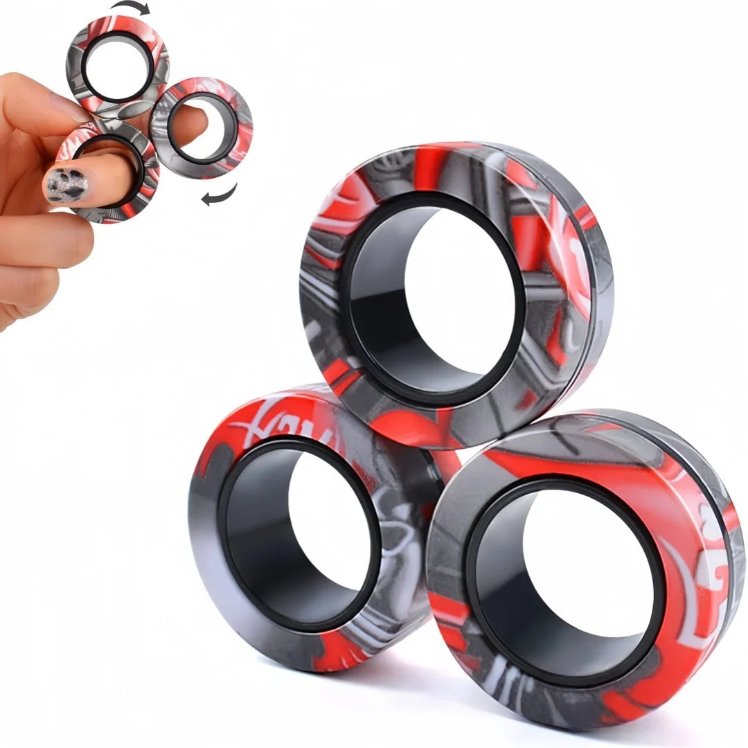 Magnetic Fidget Ring Spinner Set