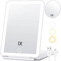 Travel Lighted Makeup Mirror With Magnification