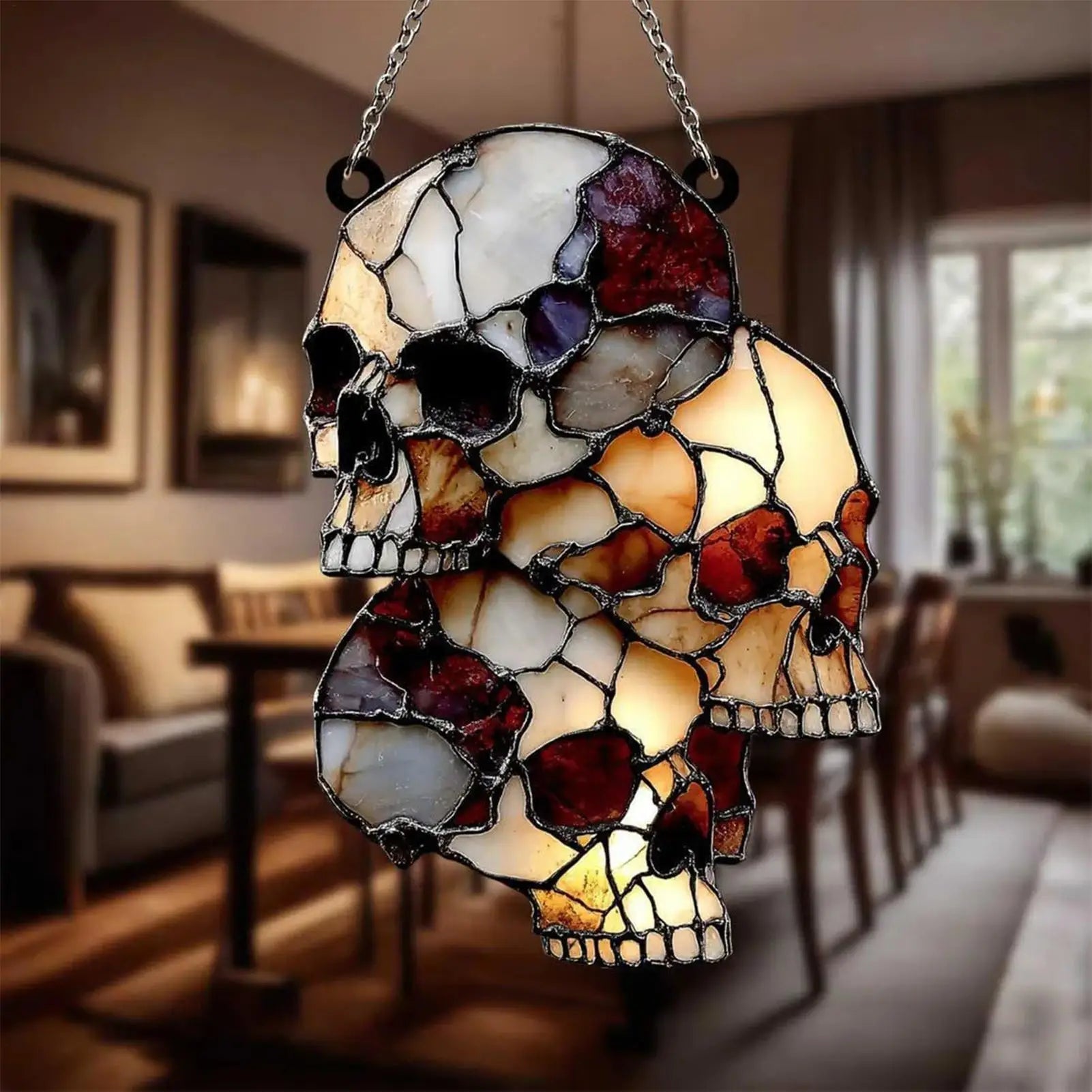 Hanging Skeleton Head Halloween Skull Decoration