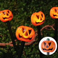 Lighted Halloween Pumpkin and Ghost Solar Decor Set