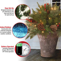 Pre-lit Artificial Christmas Tree Feel Real Urn Filler
