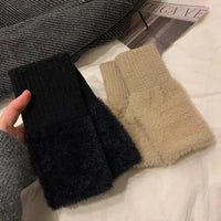 Plush Cozy Fingerless Gloves for Women