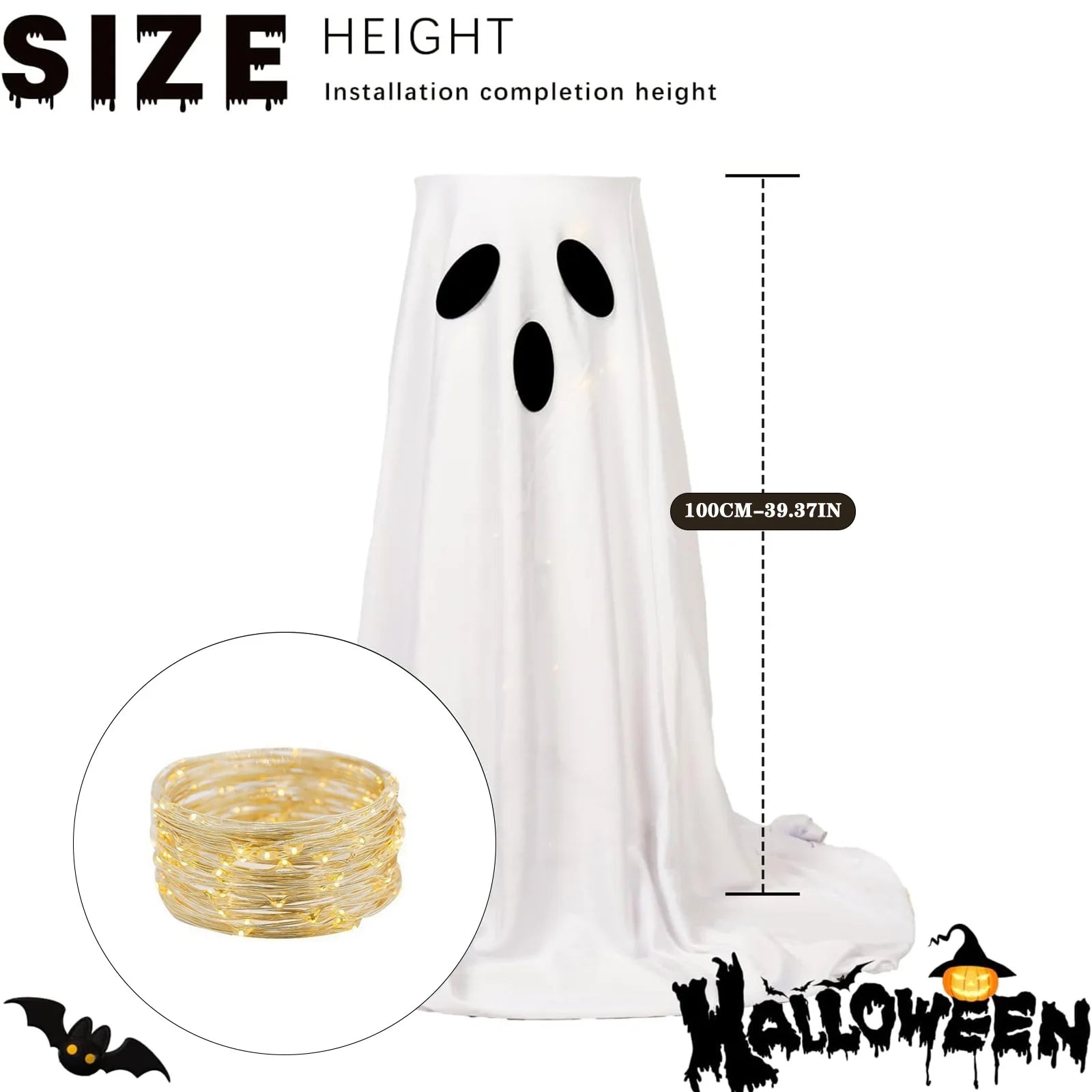 Lighted Halloween Candy Bowl Stand with Ghost Design