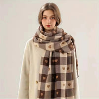 Cozy Checkered Winter Scarf Shawl