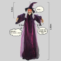 Animated Halloween Witch Decor with Sound and Glowing Eyes