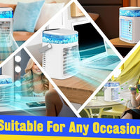 Portable Evaporative Air Cooler Fan with Mist, Rechargeable, 3 Speeds