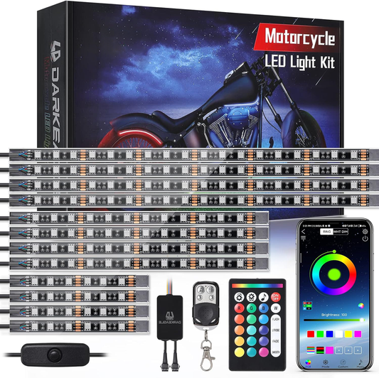 12-Piece Motorcycle LED Light Kit