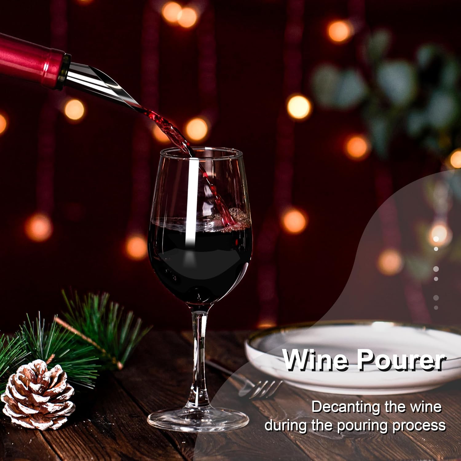 Electric Wine Bottle Opener Set with Vacuum Preserver, Automatic Corkscrew, Foil Cutter, Charging Base, Up to 30 Bottles per Charge