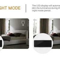 Digital Alarm Clock Smart Mirror Desktop Bedside Nightlight