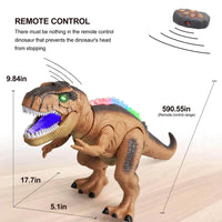 Remote Control T-Rex Dinosaur With LED Light Up, Walking & Roaring Realistic Dinosaur Toys