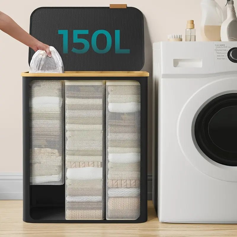 5072.1 oz foldable laundry basket with 2 compartments