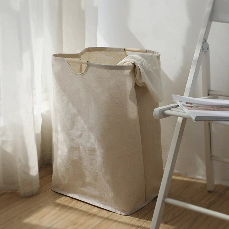 Japanese-style cotton-linen laundry basket