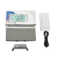Curved LED Digital Alarm Clock With Mirror Display And Large Screen